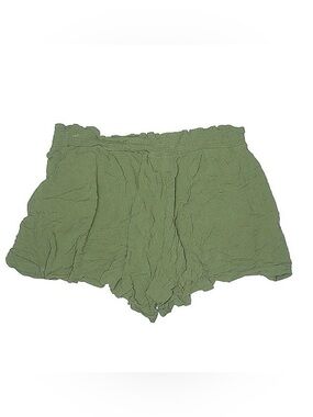 Olive Green Women's Lightweight Elastic-Waist Shorts, size large